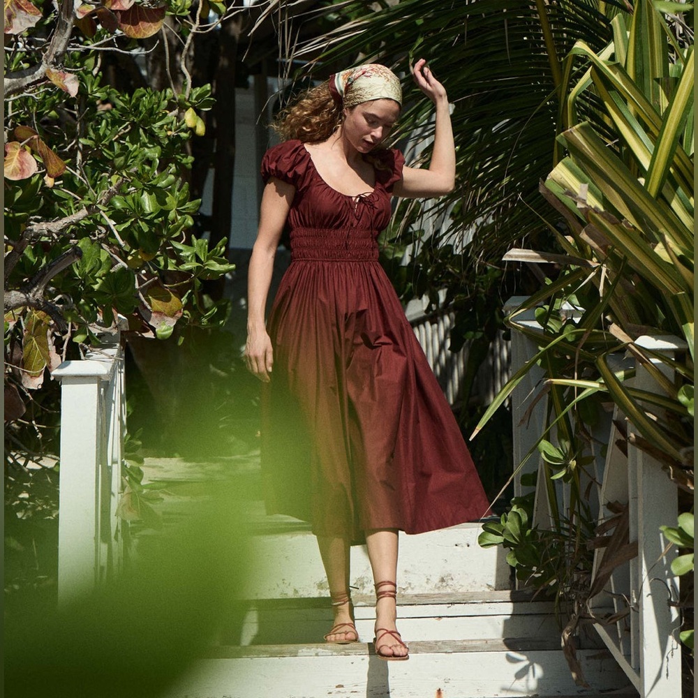 NEW DÔEN Quinn Dress In Amberwood Size Large - Picture 3 of 16